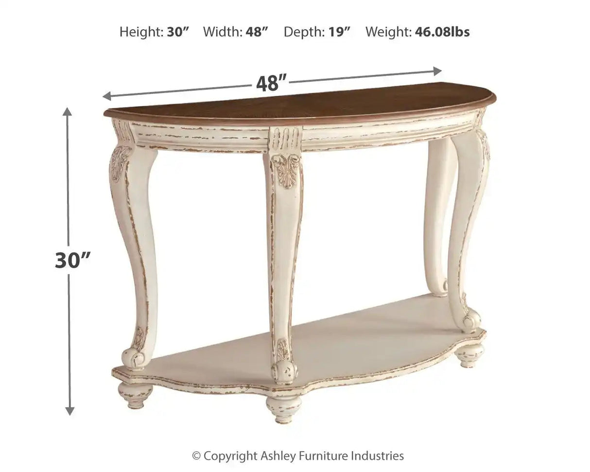 Realyn - Sofa Table - White / Brown - Best Buy Furniture