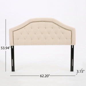 Queen & Full Size Headboard With Diamond Tufting And Nailhead Trim - Beige - Best Buy Furniture