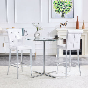 Bar Chairs with Crystal Clasp Design (Set of 2)