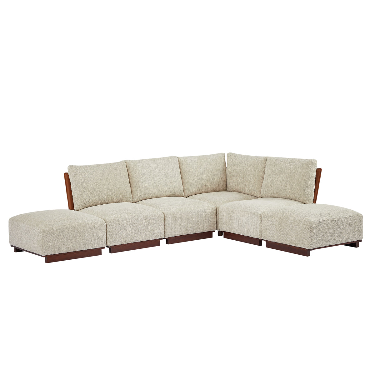 Velora 116 in. 6-Piece L Shaped Boucle Modular Sectional Sofa