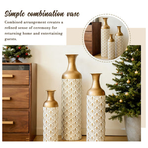 Decorative Metal Vases, Set of 3