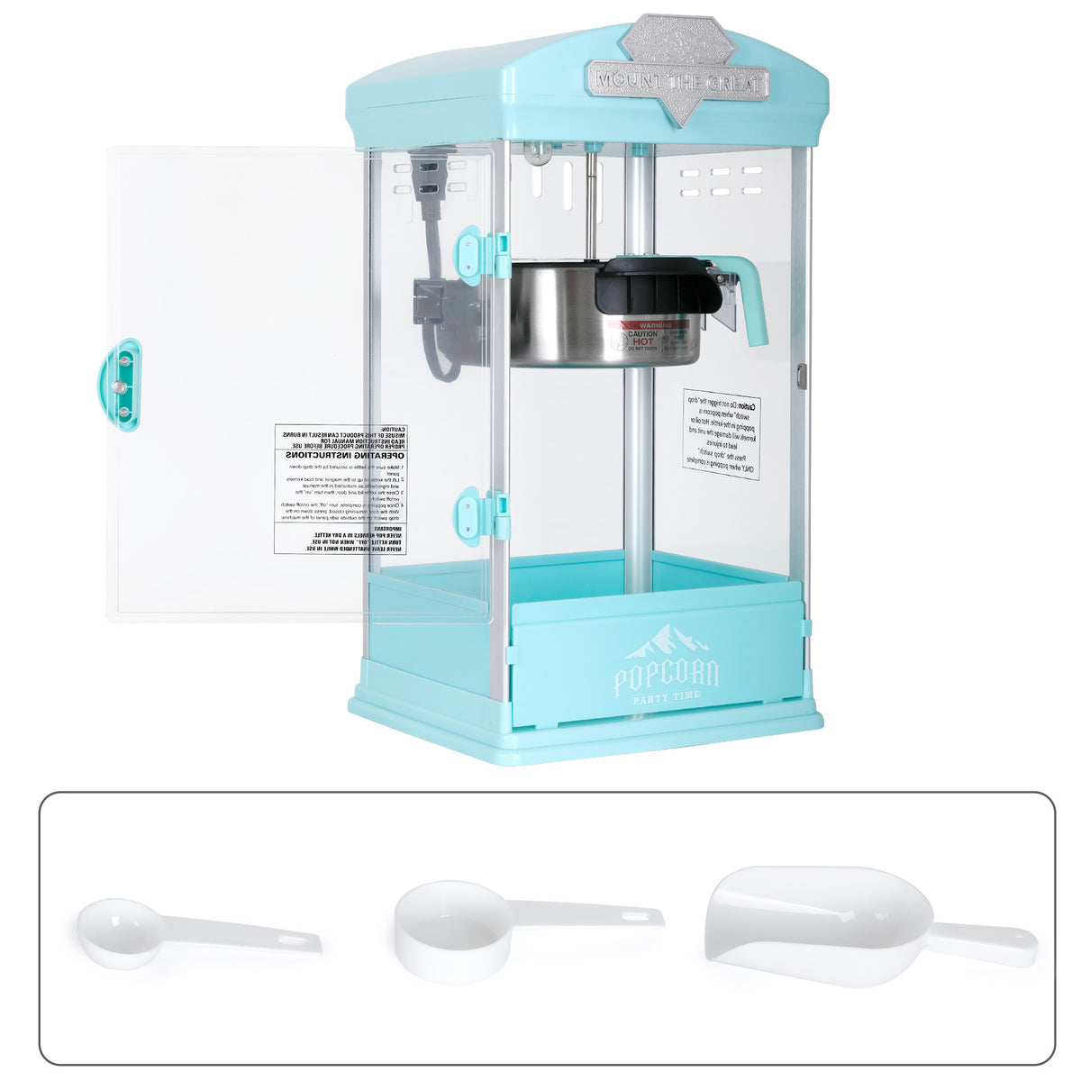 Portable Popcorn Maker Machine with Warming Deck