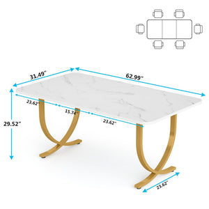 Executive Office Computer Desk For Home Office - White / Gold