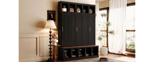 U-Can Farmhouse Entryway Storage Cabinet Coat Closet