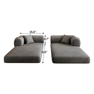 78.8" Compression Sofa Bed with Pillow Back Support