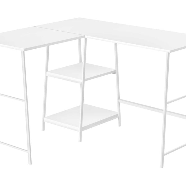 Computer Desk, Home Office, Corner, Storage Shelves, L Shape, Work, Laptop, Contemporary, Modern - White Base - Best Buy Furniture
