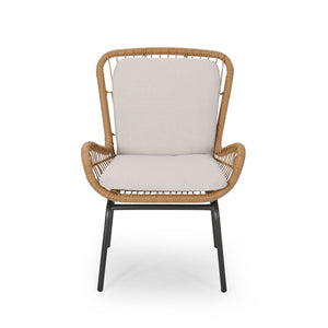 Outdoor Wicker Club Chair With Cushions (Set of 2)