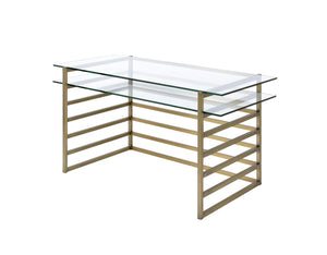 Shona Clear Glass Top & Antique Desk