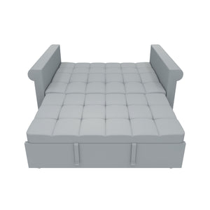Compact Loveseat With Trundle Sleeper And Storage Pocket - Gray