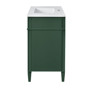 Bathroom Vanity With Mirror Cabinet, Single Sink With 2 Soft Closing Doors And 4 Drawers