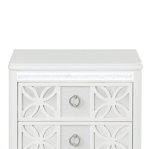 Abigale - 2 Drawer Nightstand With LED - White
