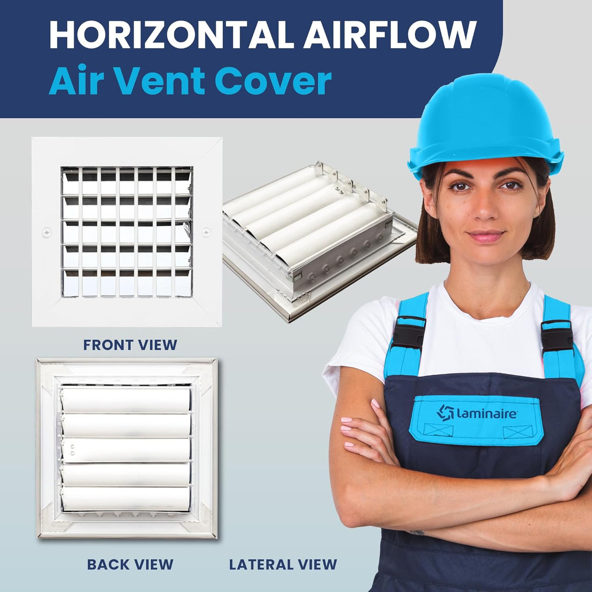 AC Register Vent Cover 6X6 inch - Adjustable Aluminum Grille