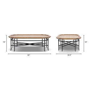 Foundry 55" Solid Block Plinth Coffee Table Heritage Light