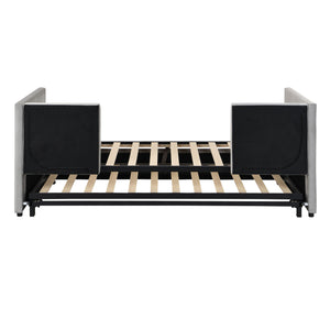 Twin Size Upholstered Daybed With Pop Up Trundle