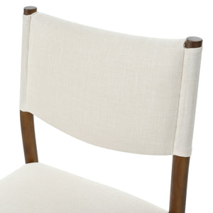 Modern Dining Chair with Thick Seat Cushion and Solid Wood Legs, Set of 2