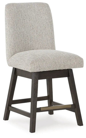 Burkhaus - Upholstered Swivel Barstool (Set of 2) - Beige / Dark Brown - Best Buy Furniture