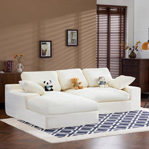 Compressed Sofa With 3 Back Cushions, 2 Throw Pillows
