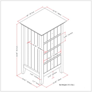 Acadian - 4 Drawer Floor Storage Cabinet - Pure White