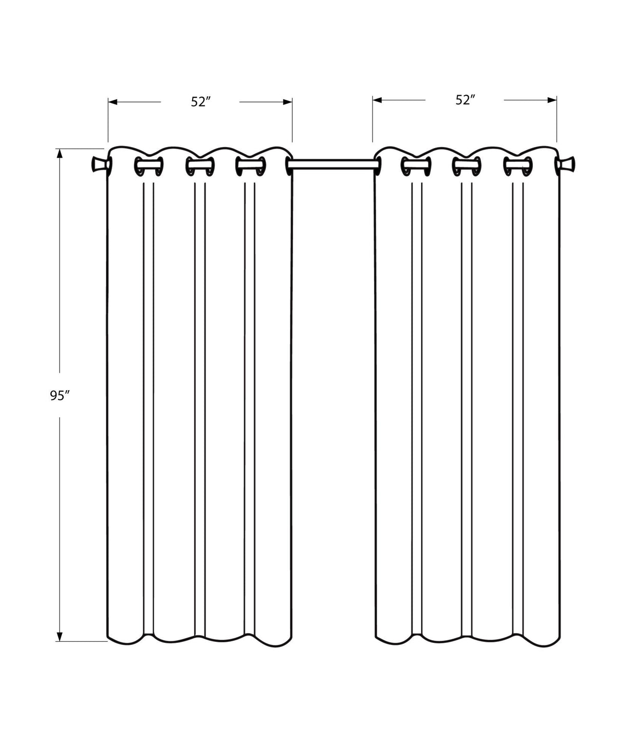 2 Pieces Set, Curtain Panel, Room Darkening, Grommet - Best Buy Furniture