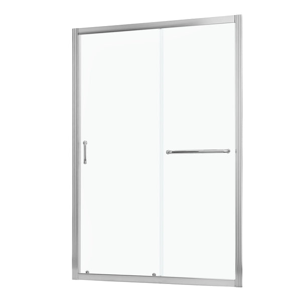 Single Sliding Bypass Shower Door Tempered Glass Enclosure
