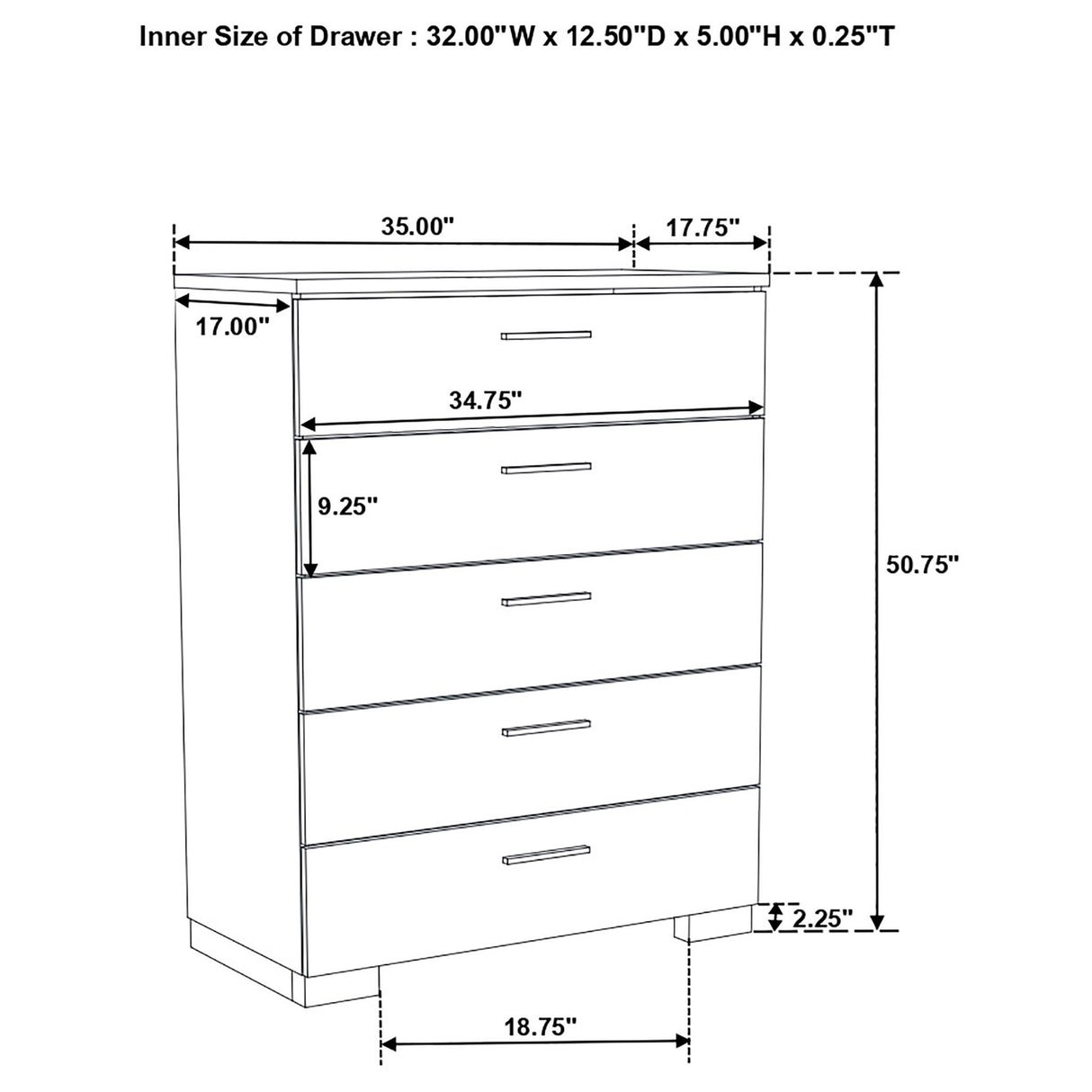 August - 6 Piece Queen Panel Bedroom Set With LED Lighting - White