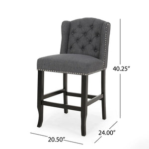 Vienna - Fabric Tufted Counter Stool With Nailhead Accents (Set of 2) - Best Buy Furniture