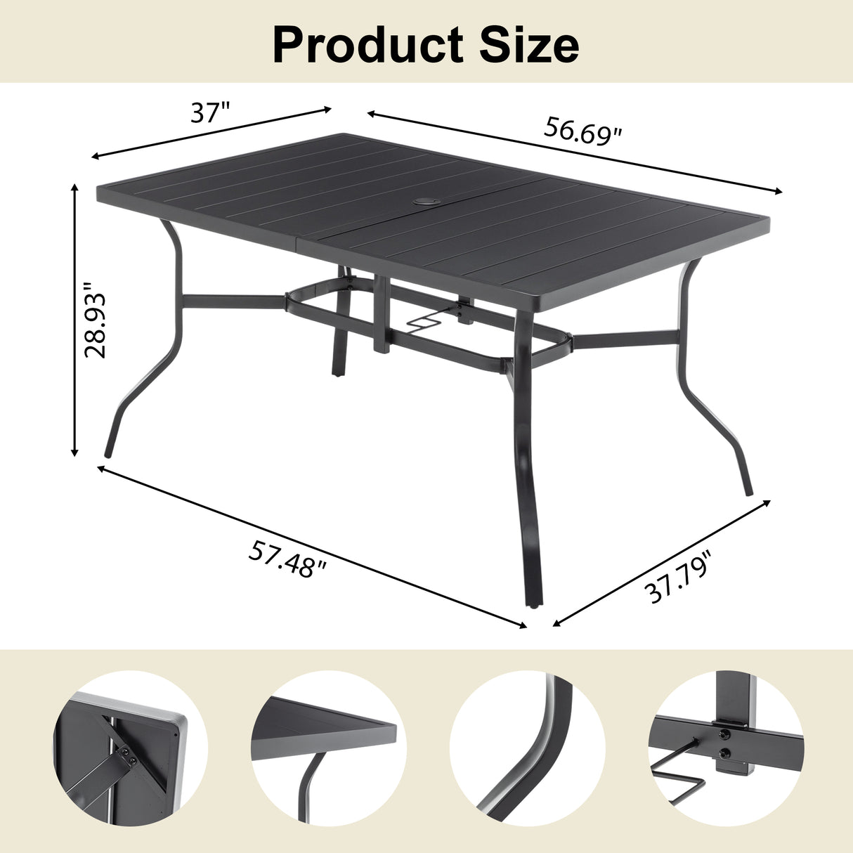 Outdoor Dining Table for 6