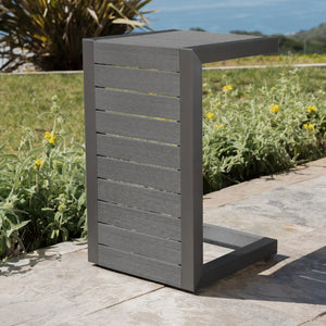 Aluminum Outdoor C - Shaped Side Table For Patio - Best Buy Furniture