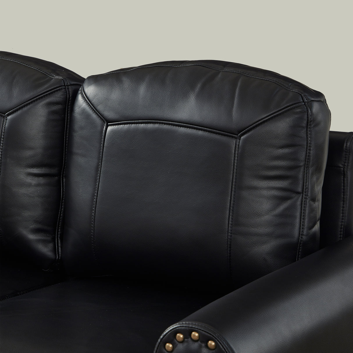59" Classic Living Room Sofa Loveseat Faux Leather Couch
