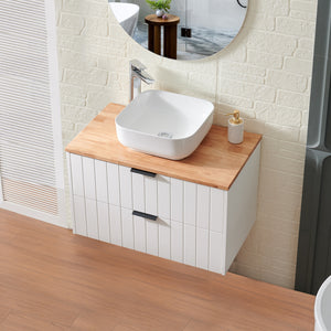 32-Inch Double Drawer Wall-Mounted Bathroom Vanity