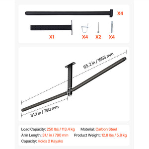 Kayak Storage Rack for 2 Kayaks