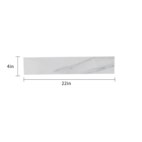 Sintered Stone Bathroom Vanity Top With 4" Backsplash And 22" Sidesplash - Carrara White