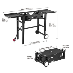 2 Burner Outdoor Propane Gas Stove