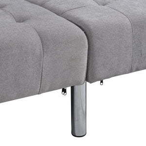 Sofa Bed Convertible Folding Lounge Couch Loveseat Sleeper Sofa Armrests Living Room Bedroom Apartment Reading Room - Light Gray