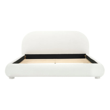 Upholstered Simple Modern Bedroom Bed With Curved Headboard