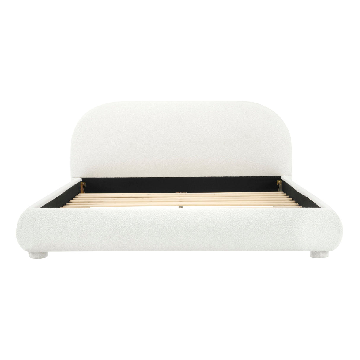 Upholstered Simple Modern Bedroom Bed With Curved Headboard