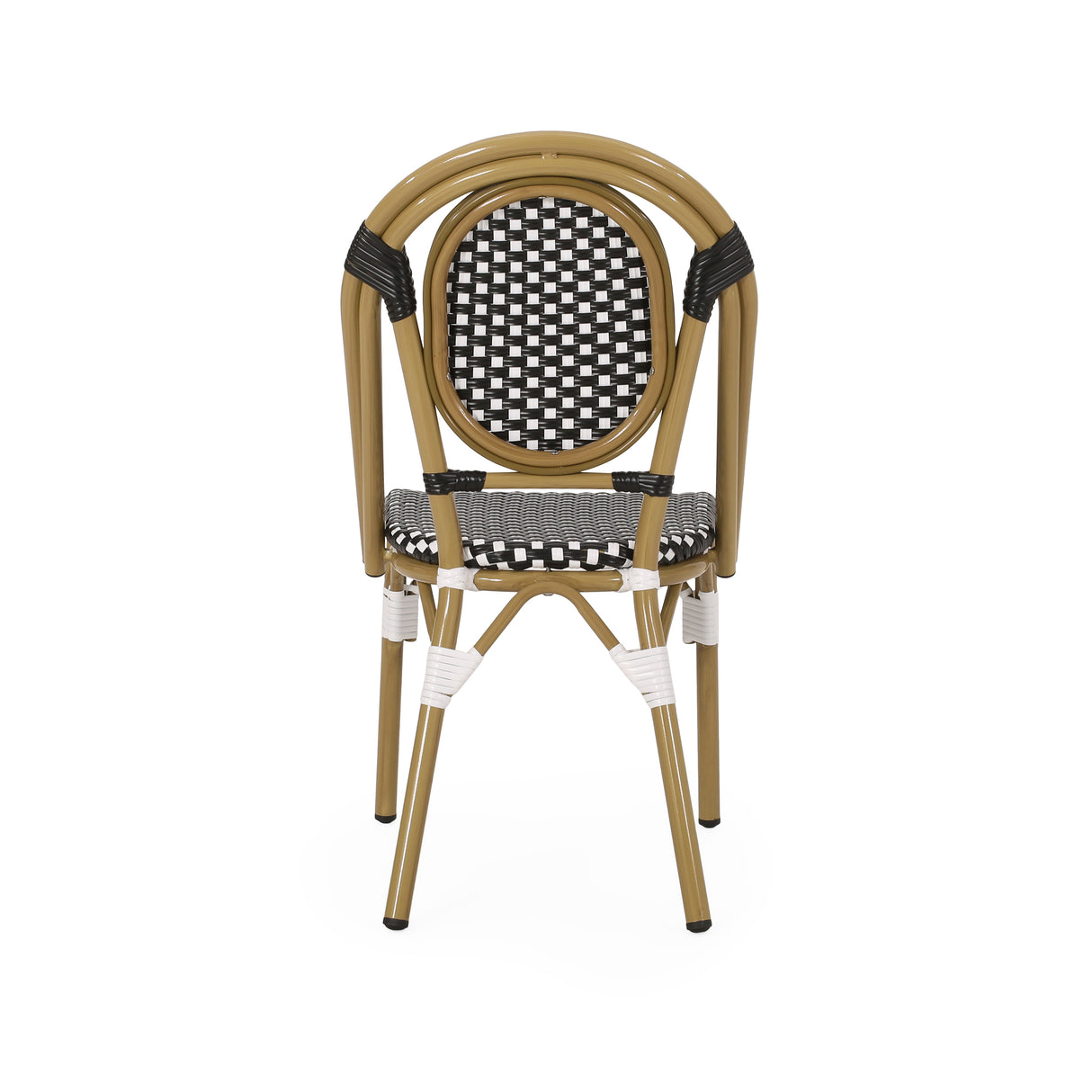 Outdoor PE Rattan and Aluminum French Bistro Chair, Set of 2
