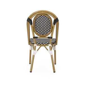 Outdoor PE Rattan and Aluminum French Bistro Chair, Set of 2
