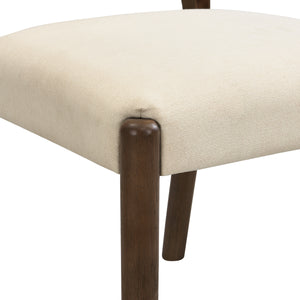 Dining Chairs with Back Mid Century Fabric Upholstered Armless - Set of 2