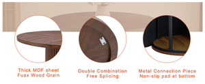 Modern Spliced Circular Dining Table With 42 Inch Diameter