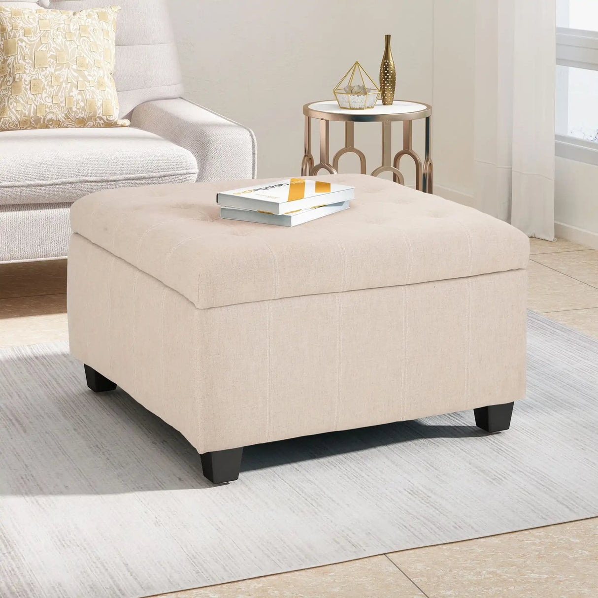 Isabella - Contemporary Ottoman With Storage - Best Buy Furniture