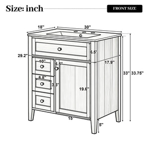 Bathroom Vanity With Sink, Soft Closing Cabinet