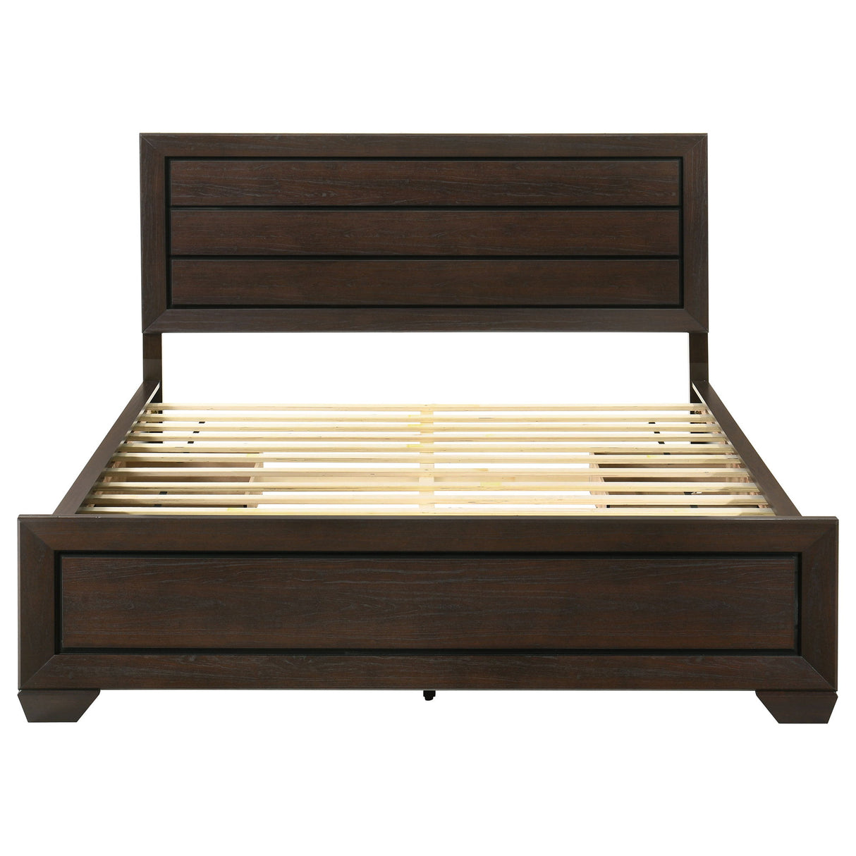 Kauffman - Queen Storage Panel Bed With Side Drawers - Dark Brown