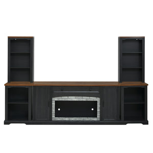3-Piece TV Stand Set with Curved Side Cabinets for TVs Up to 70"