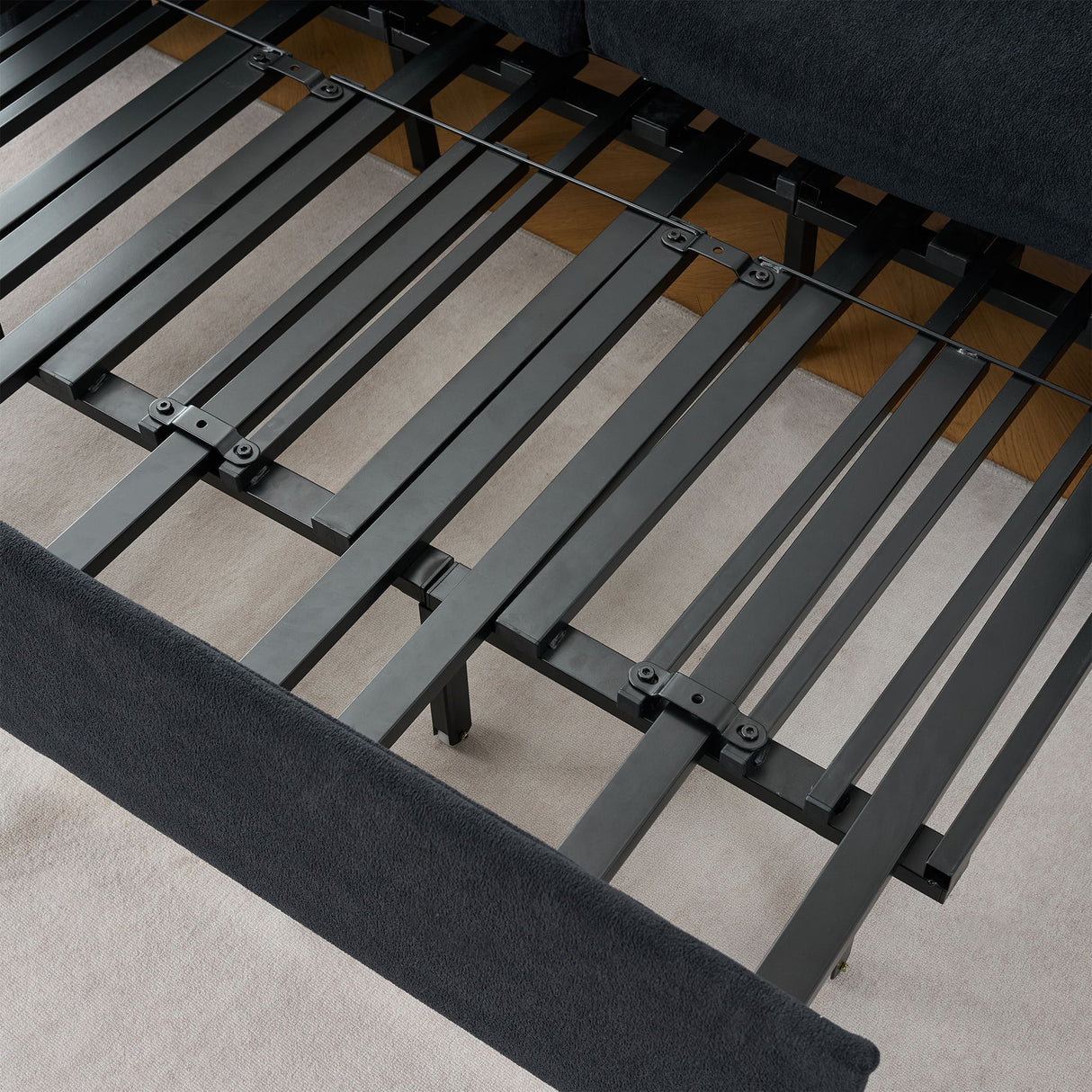Convertible Pull Out Sofa Bed Queen Size, 3 In 1 With Side Storage