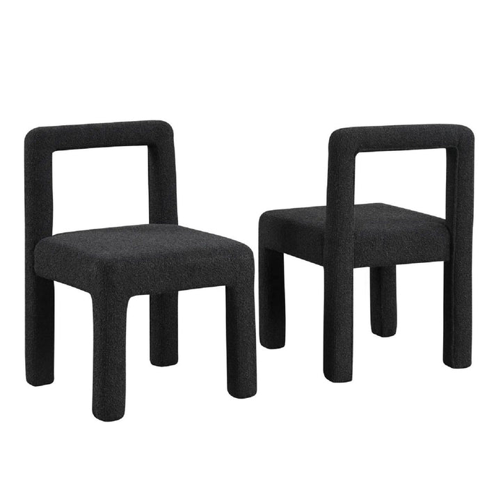 Dining Chairs with Square Open Back - Set of 2
