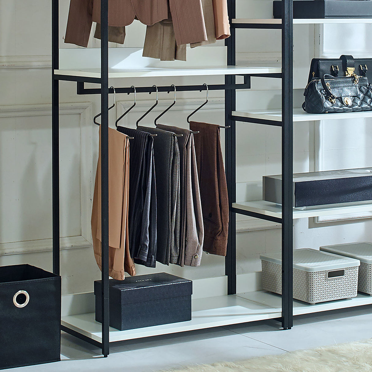 Fiona - Freestanding Walk-In Closet System - White - Wood