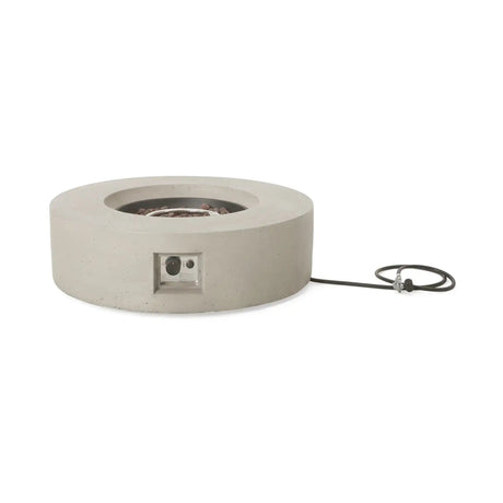 Modern Lightweight Concrete Outdoor Circular Fire Pit 50,000 Btu - Best Buy Furniture