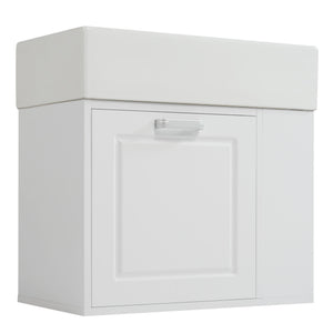 Modern Wall Mounted Bathroom Vanity With Sink, Soft Close Drawer, Adjustable Shelf, Toilet Paper Holder