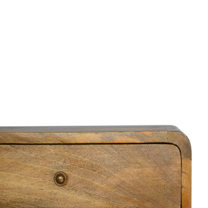 Solid Wood Floating Curve Open Slot Nightstand
